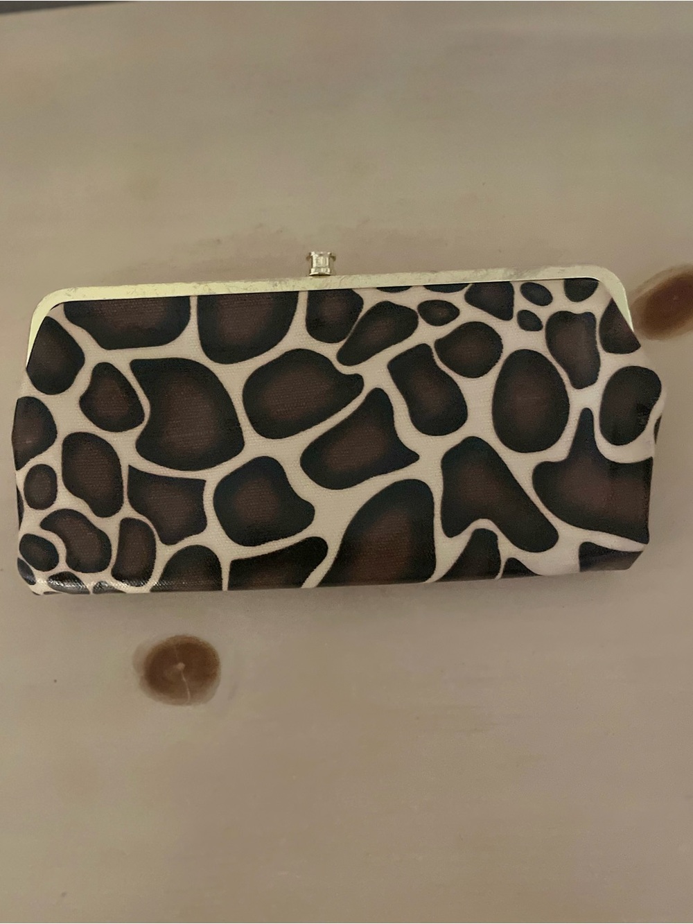 Vintage Y2K Giraffe Print Clutch Wallet - Brown/White